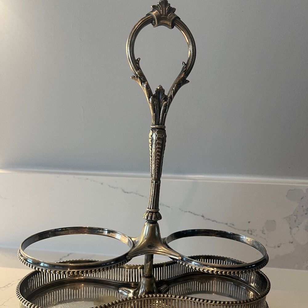 James Dixon Silver Plate Wine Bottle Caddy